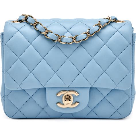 chanel flap light blue